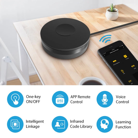 Tuya WiFi IR RF Universal Remote Control Smart Controller Compatible with Alexa Google Assistant for AC TV Home Appliances Peaceful Pleasures Health and Wellness