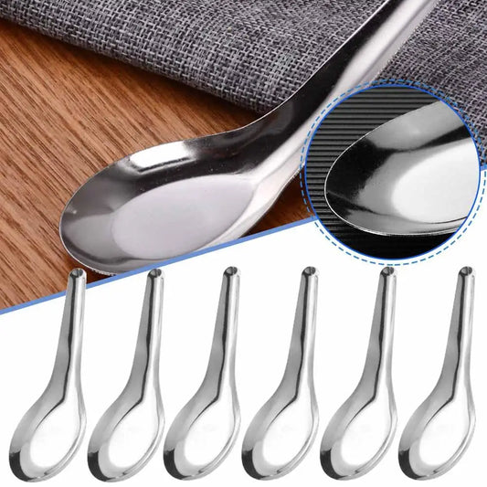 12pcs Large Polished Capacity Steel Spoon Set Peaceful Pleasures Health and Wellness