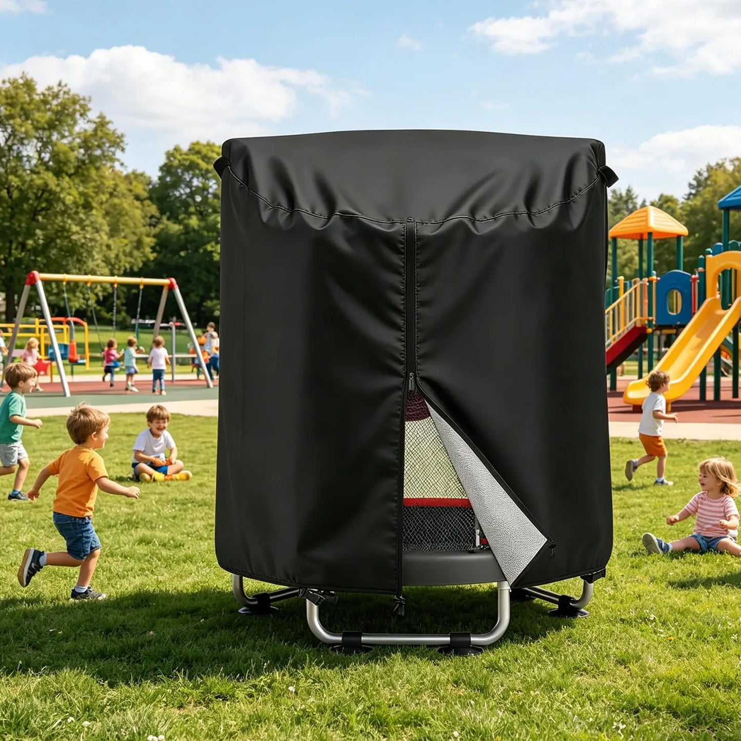 UPF 50+ Trampoline Top Cover | UV & Windproof Sunshade Awning