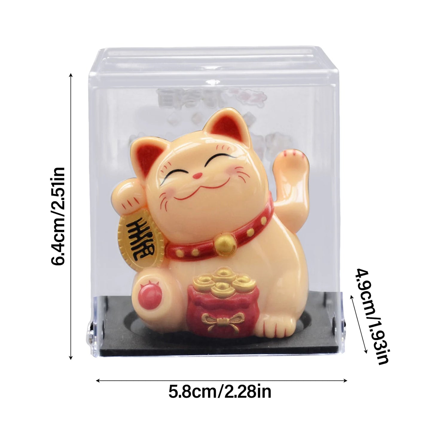 2025 New Solar Powered Luck Cat Waving Cat Cute Waving Cat Good Luck Solar Cat Wealth Welcoming Cats Home Display Car Decoration Peaceful Pleasures Health and Wellness