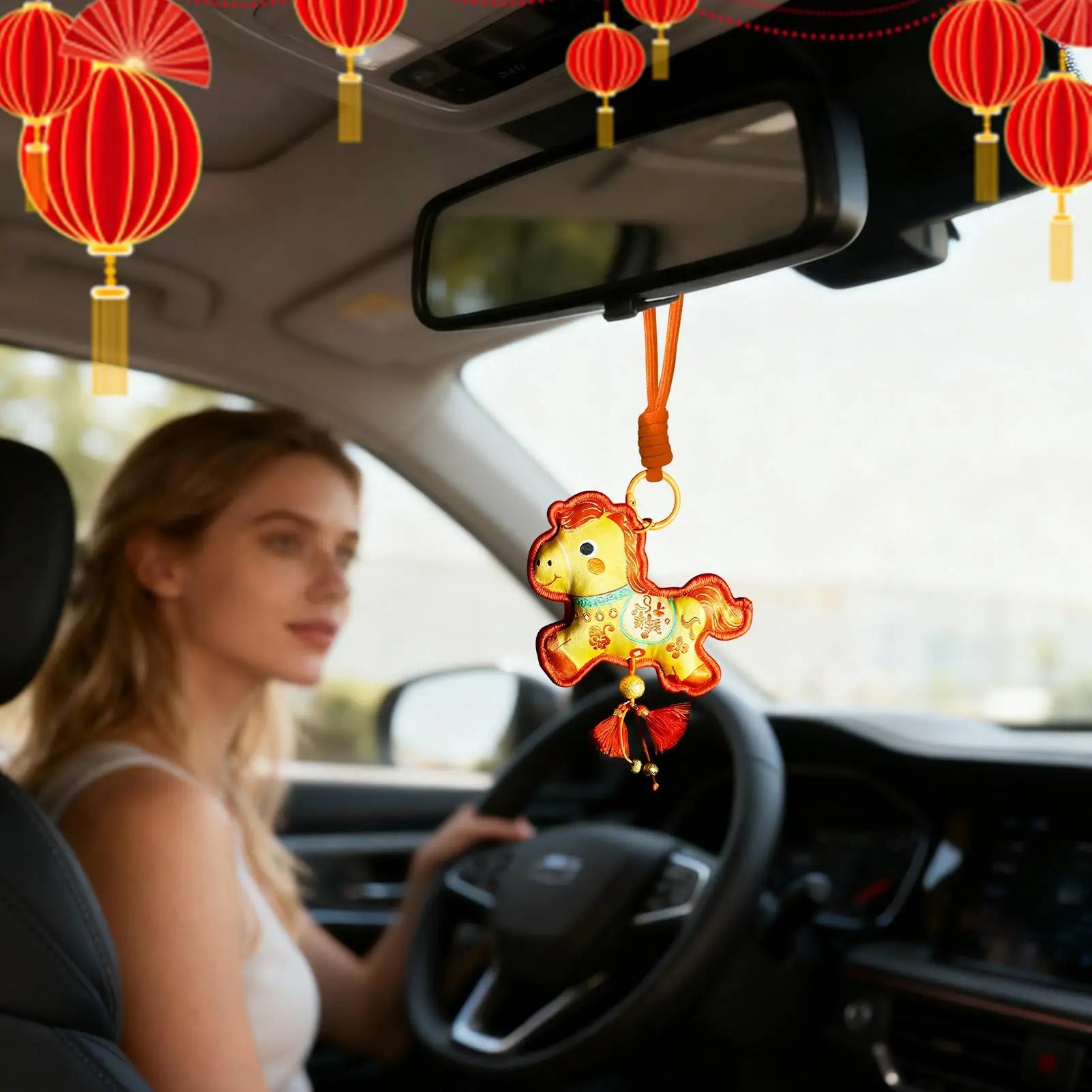 Horse Year Ornament 2026 Good Luck Lunar New Year Decor Embroidered Horse Spring Festival Ornament For Kids Friends Family Home Peaceful Pleasures Health and Wellness