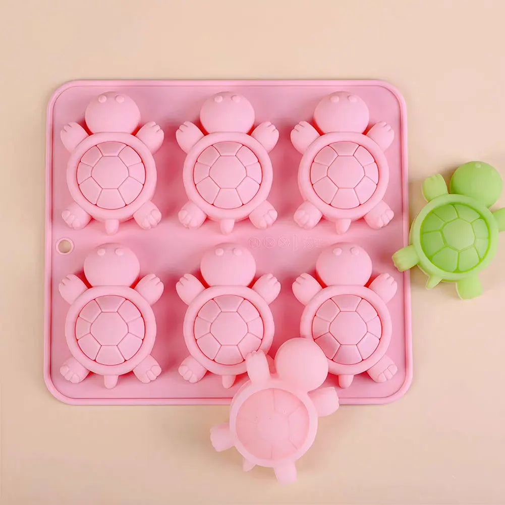 Turtles Ice Tray 3D Tortoises Sea Turtles Silicone Mold For DIY Ice Cubes Hand-Made Kitchen Baking Supplies For Kids' Activities Peaceful Pleasures Health and Wellness