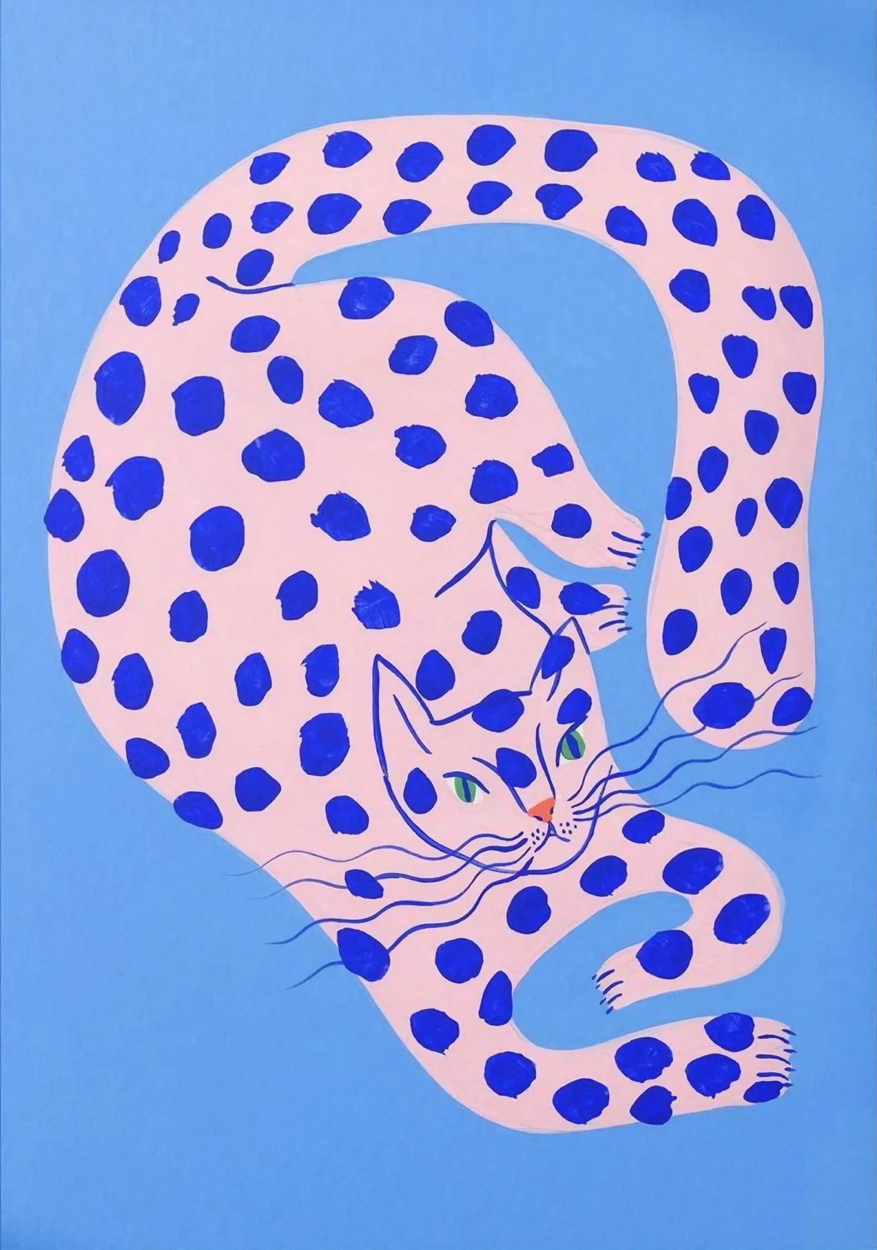 Abstract Cats Illustration Poster Funny Animal Prints Canvas Painting Wall Art Pictures Home Living Room Modern Pets Decoration Peaceful Pleasures Health and Wellness 12 40x60cm