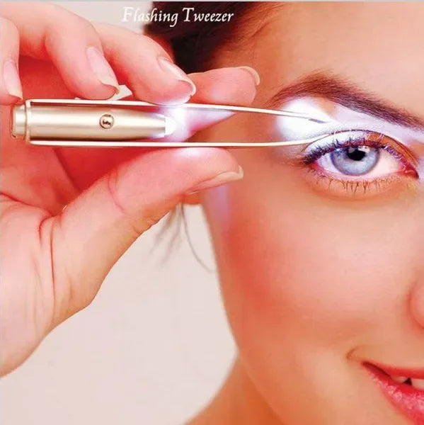 5pcs Portable Stainless Steel Smart Design Eyebrow Hair Remove Tweezer with LED Light Makeup Tool Peaceful Pleasures Health and Wellness