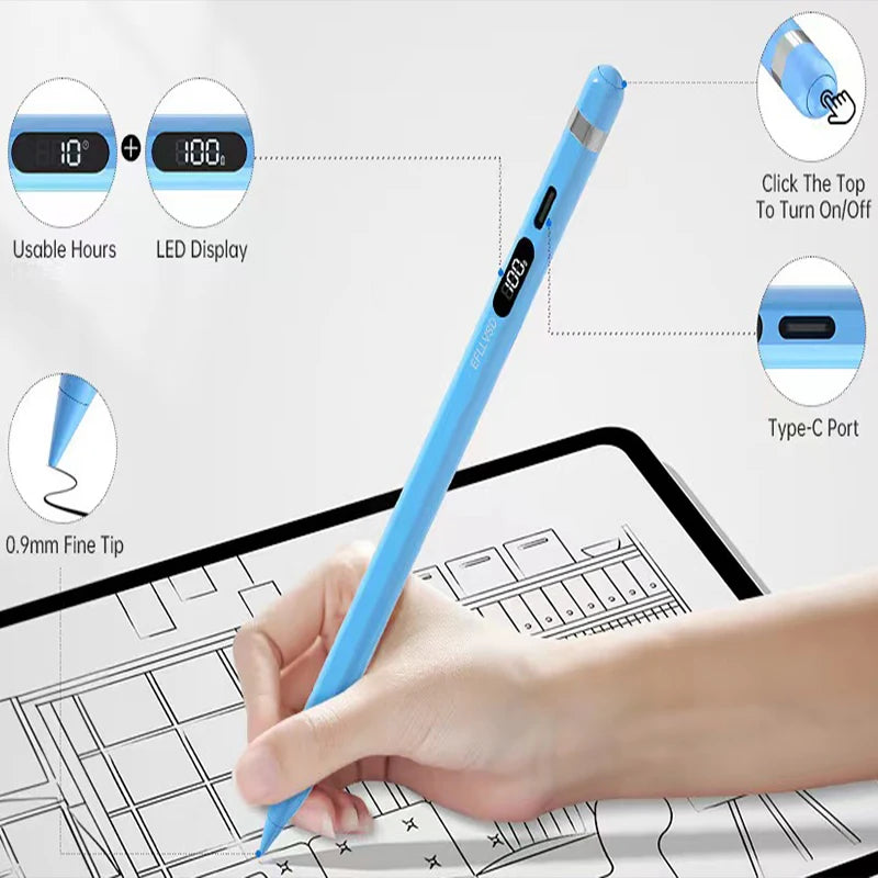 Professional Stylus Touch Pencil For Cell Phone Active Stylus Pen For ipad Original Apple ipad Pen Digital Pen Apple Accessories Peaceful Pleasures Health and Wellness Blue(1pcs)