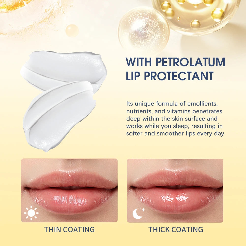 Overnight Petrolatum Lip Mask Long-lasting Moisturizing Nourishing Repair Improve Dry Lips Reduce Wrinkles Hydration Lip Balm Peaceful Pleasures Health and Wellness