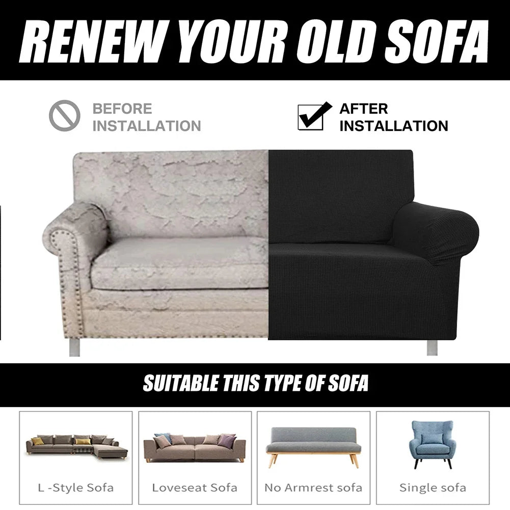 Adjustable Elastic Sofa Cover Armchair Protector Corner L Shape Stretch Slipcovers Couch Cover 1/2/3/4/5 Seater For Living Room Peaceful Pleasures Health and Wellness