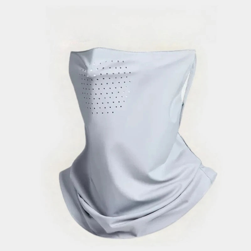 Sunscreen Face Mask Full Face Protection Against UV Rays Suitable for Both Men and Women Ice Silk Face Mask Peaceful Pleasures Health and Wellness Light Grey