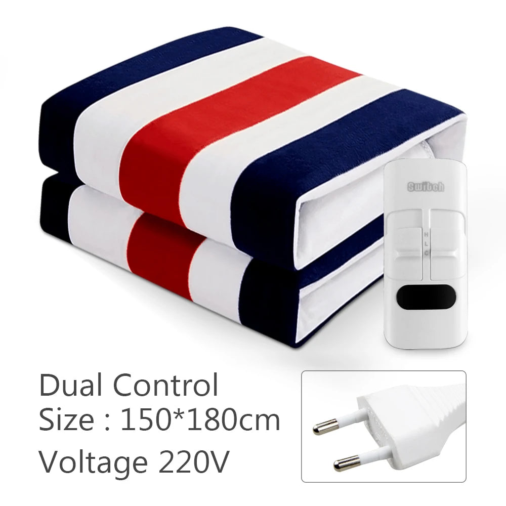220V Electric Blanket Automatic Thermostat Electric Heating Blanket Body Warmer Thermal Mattress for Winter Home Office Use Peaceful Pleasures Health and Wellness B 150x180cm EU