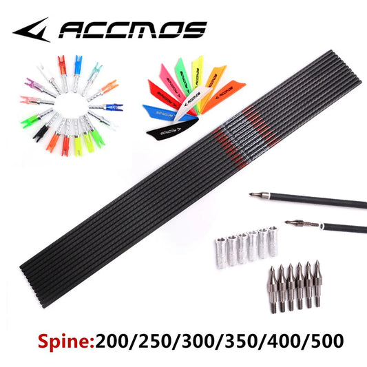 ACCMOS 6 12 3K Carbon Arrow ID6 31 Spine 200 250 300 350 400 500 Peaceful Pleasures Health and Wellness 12pcs-spine 250