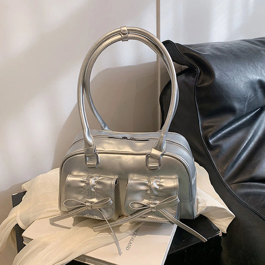Ladies Elegant PU Shoulder Bag Fine Workmanship and Temperamental Handbag Exquisite Gift for Ladies Birthday Peaceful Pleasures Health and Wellness
