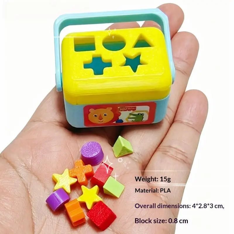1:12 Miniature Shape Sorting Toy Box | Dollhouse Nursery Decor