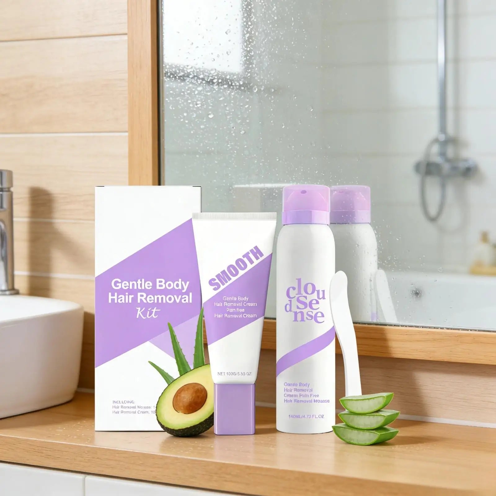Body Hair Removal Cream Intimate Areas Women Shea Butter Smooth Skin Care Aloe Pain Free Moisturizing Hair Removal Mousse Spray Peaceful Pleasures Health and Wellness
