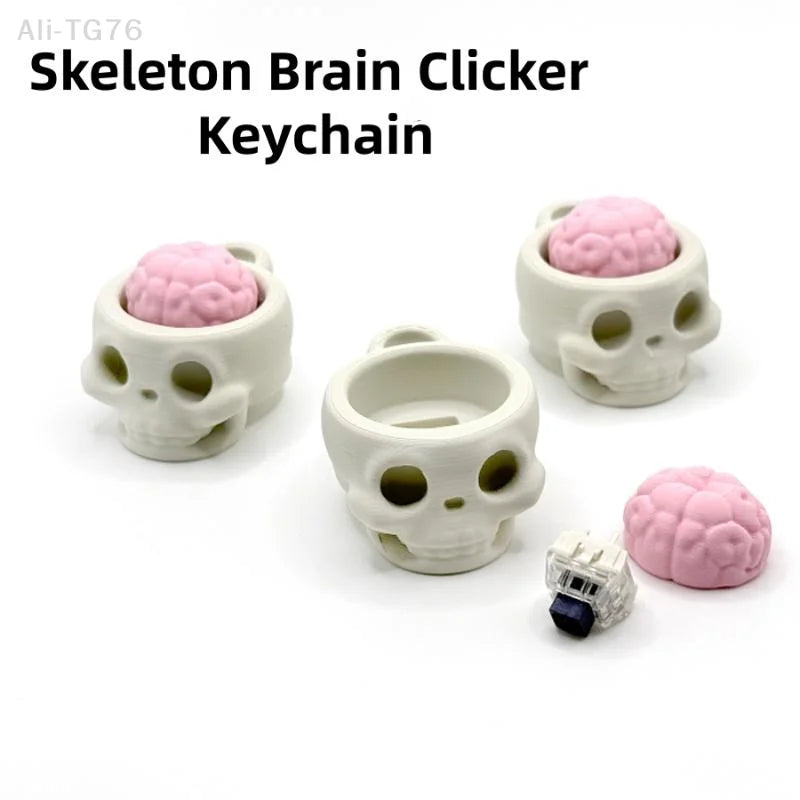 3D Printed Skull Fidget Clicker Keychain | Bag Pendant Toy