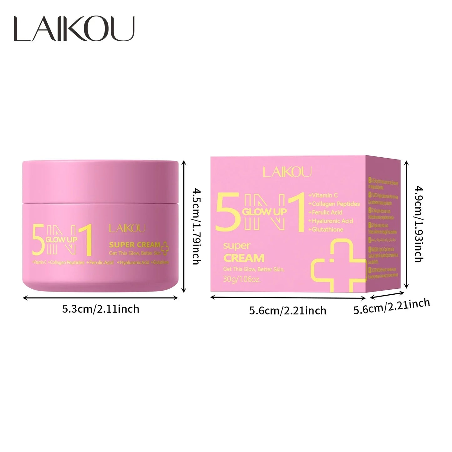 LAIKOU 5-in-1 Glow Face Cream 30g – Hydrating & Brightening