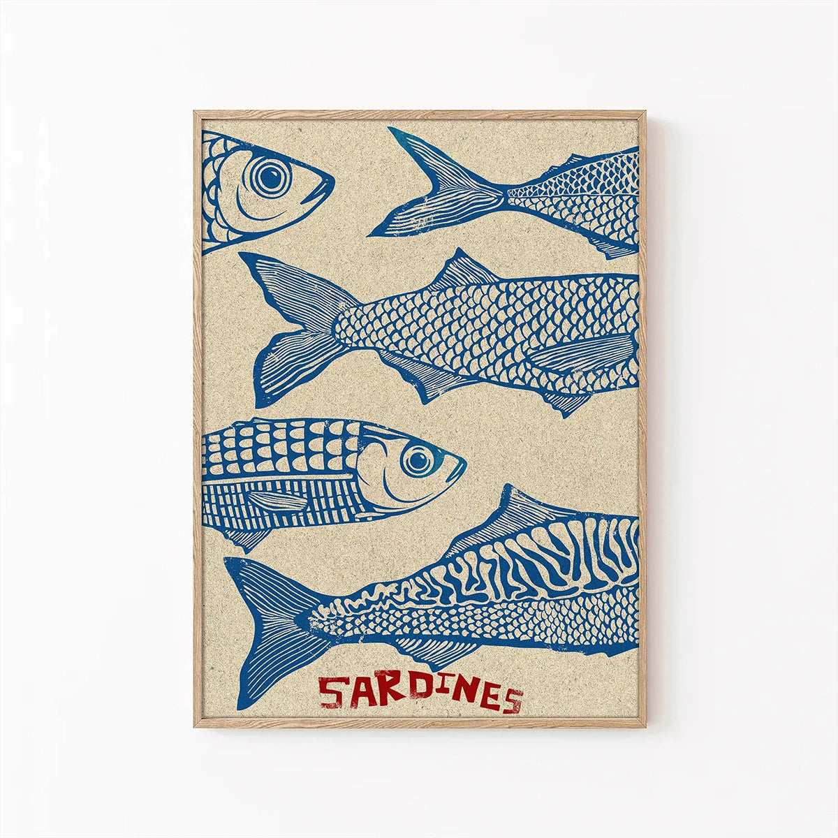 Pink Canned Sardines Canvas Print Sardine Fisherman Aesthetic Wall Art Poster for Modern Living Room Kitchen Home Decor Gifts Peaceful Pleasures Health and Wellness CT-69-5 50x70cm Unframed
