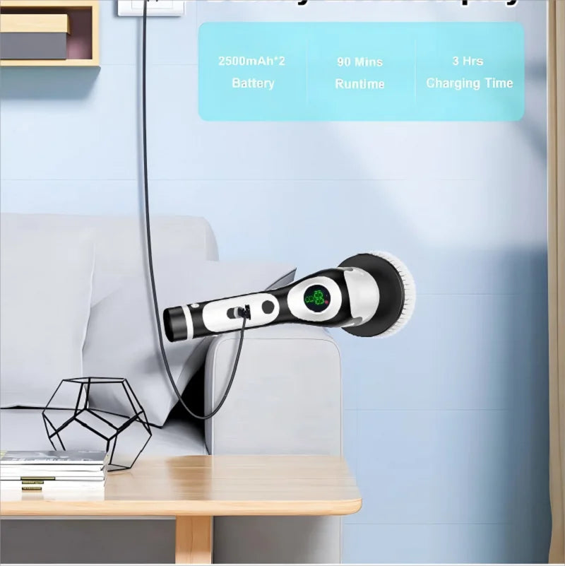 HOMEFISH Multifunctional Electric Cleaning Brush Voice Rechargeable Smart Rotary Cleaning Brush Kitchen Cleaning Brush Peaceful Pleasures Health and Wellness