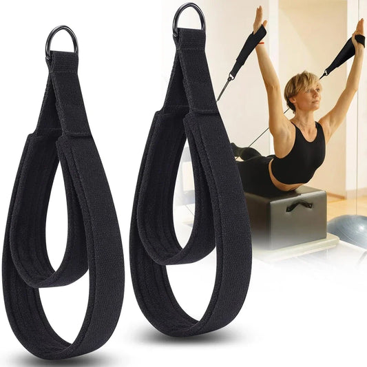 Double Loop Pilates Straps with D-Ring | Hand & Foot Strap Pilates Reformer Strap Peaceful Pleasures Health and Wellness