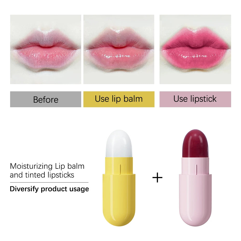 6pcs/set Mini Cute Capsule Lipstick Set with Lip Balm Moisturizing Waterproof Non-stick Cup Carry Pill Lipstick Lips Makeup Gift Peaceful Pleasures Health and Wellness