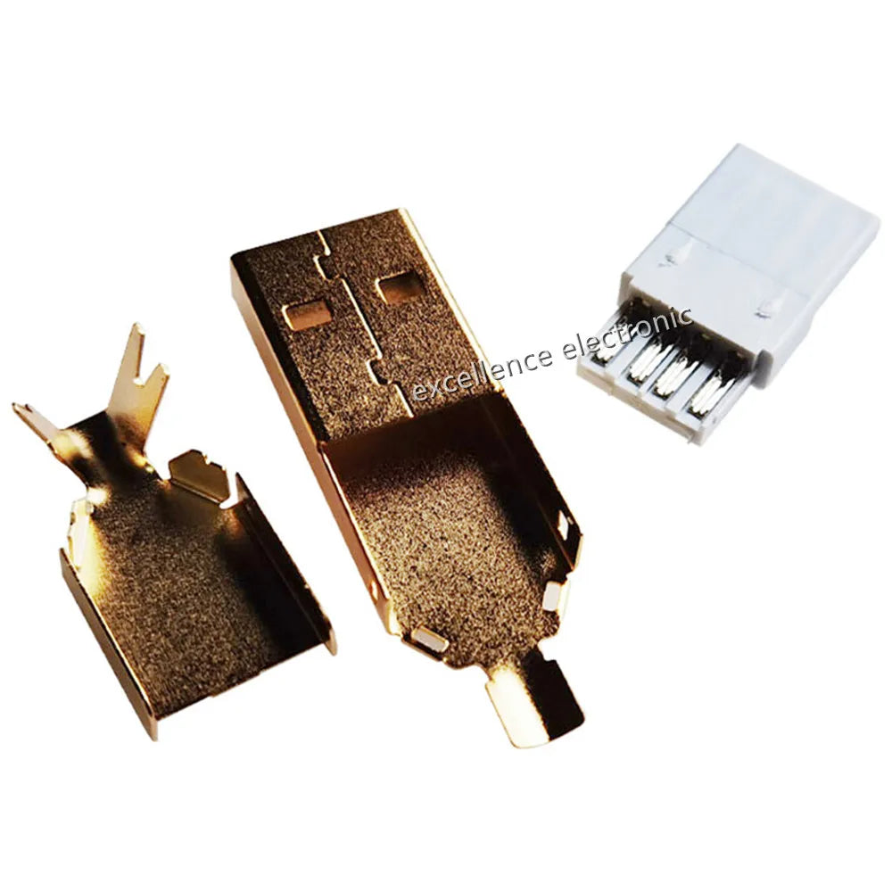 10Pcs USB Connectors Type B/Micro/Mini/USB2.0 Type A Male Female Assembly Adapter DIY Soldering Repair Data Charging Plug Socket Peaceful Pleasures Health and Wellness Glod USB Iron 3in1