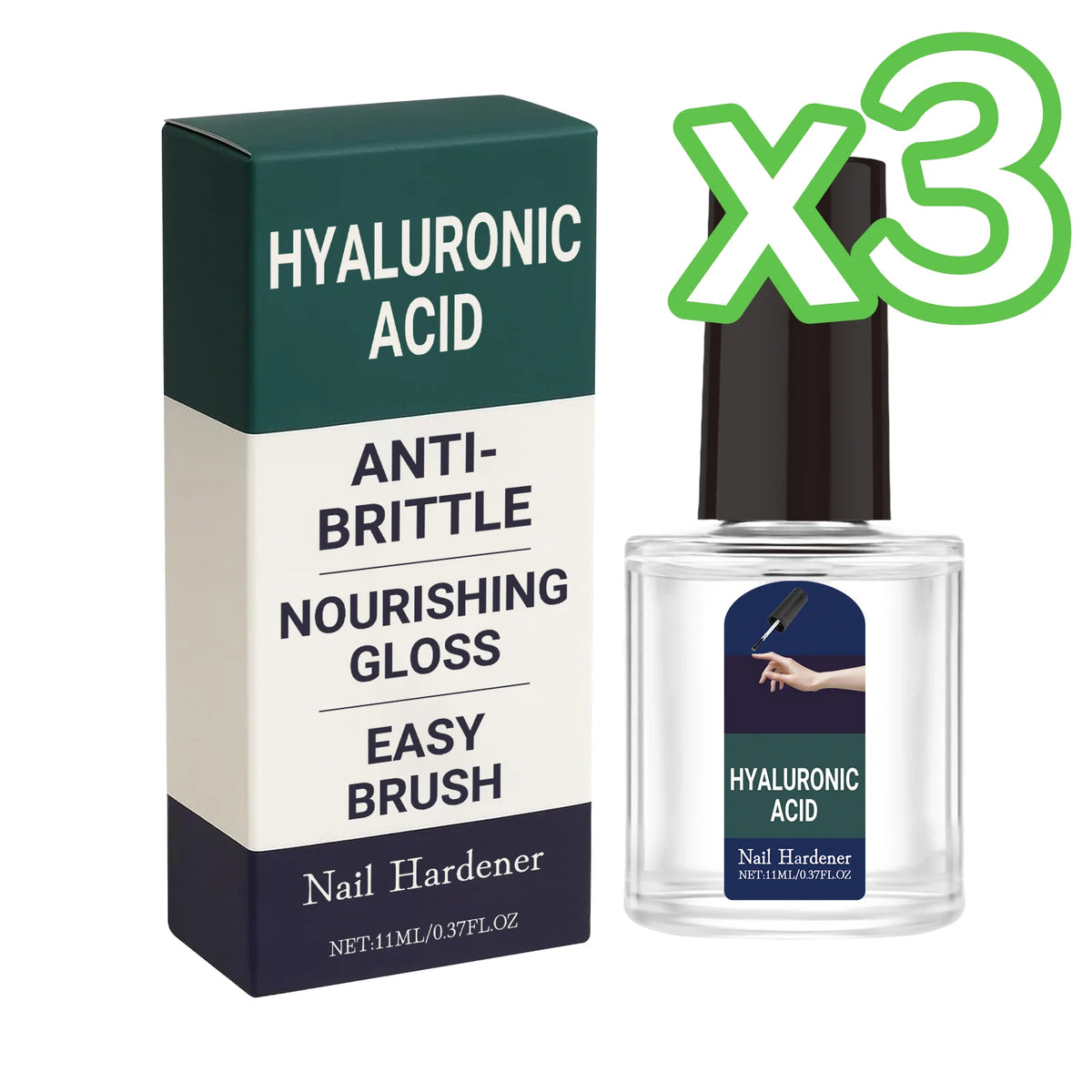 Plant-Based Nail Hardener Repair Nails Gloss Help Enhance Growth Nails Strengthener Protect Hand Foot Thin Nail Treatment Drops Peaceful Pleasures Health and Wellness 11ml Boxed x 3pcs