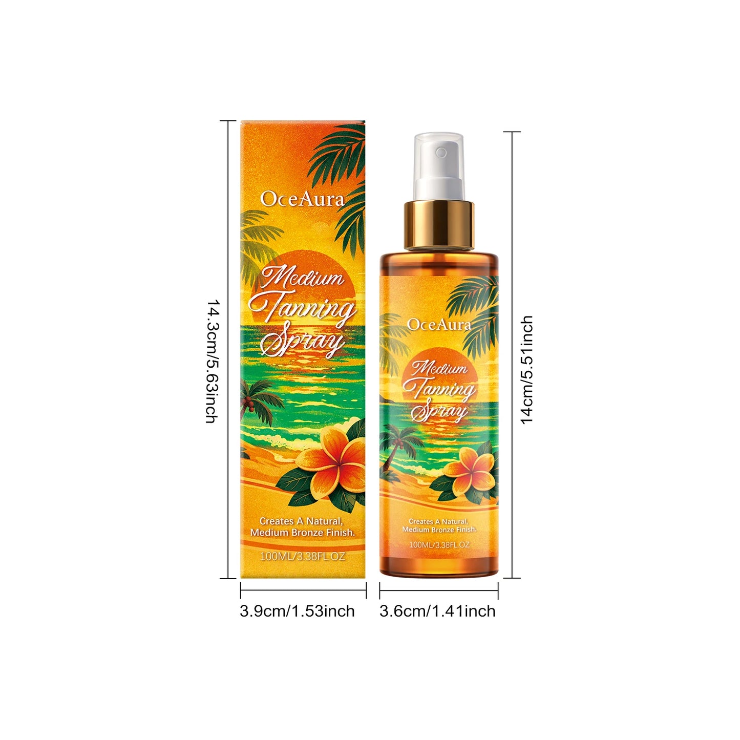 OceAura Self Tanning Spray – DHA Sunless Tanner Body & Face Peaceful Pleasures Health and Wellness