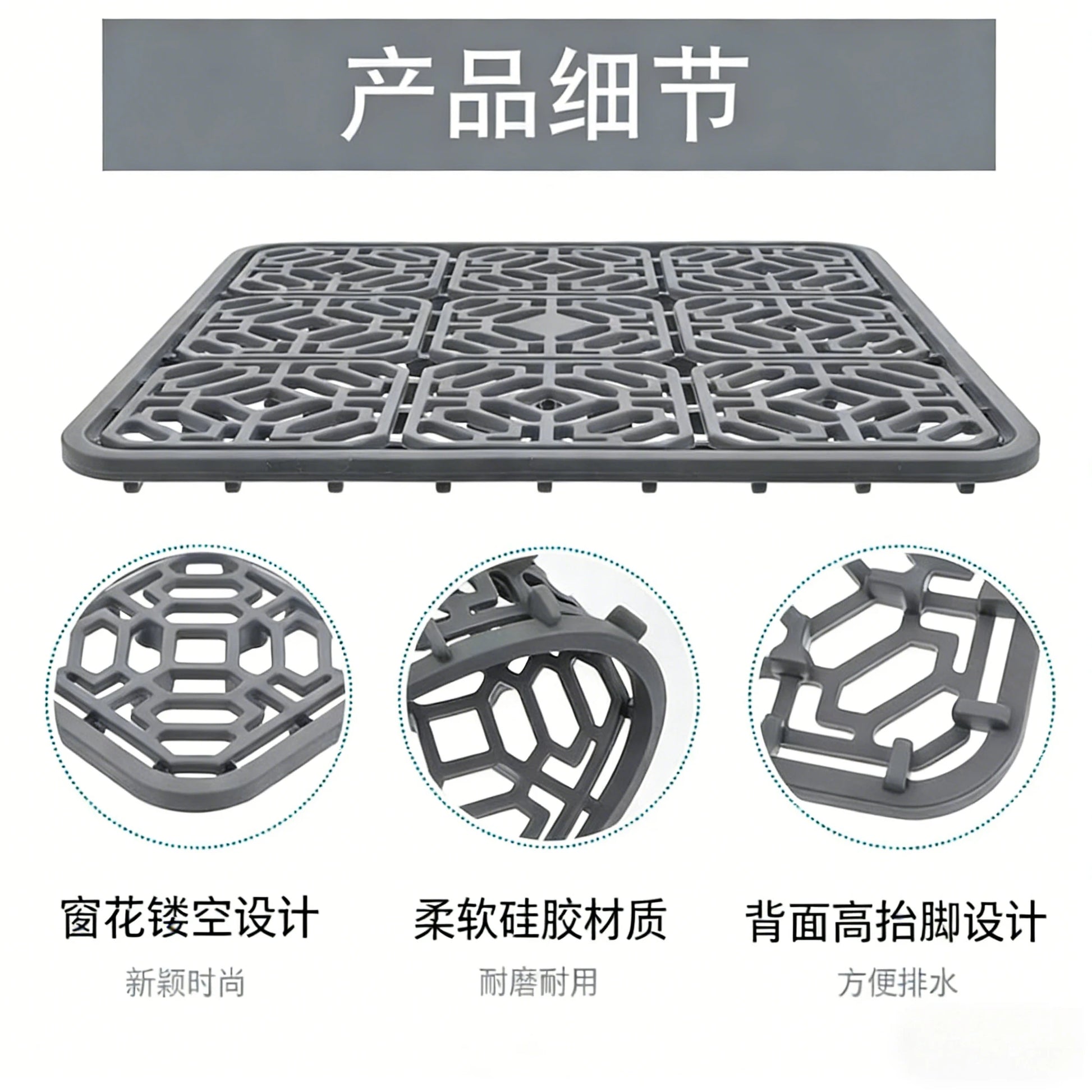 Silicone Drain Mat Heat Insulated Pad Kitchen Sink Protector Hollow Sink Mat Countertop Mats Kitchen Protection Countertop Mats Peaceful Pleasures Health and Wellness