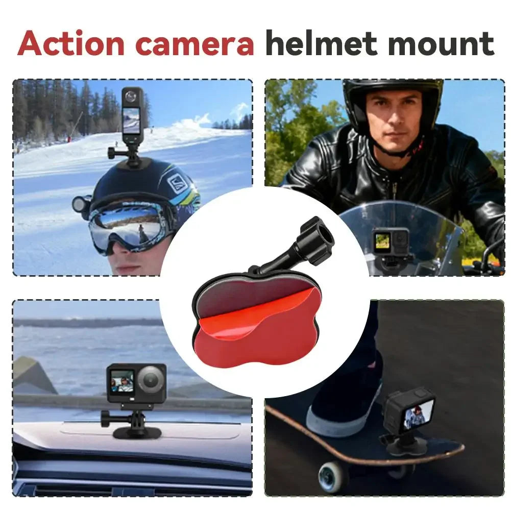 Flexible Motorcycle Helmet Mount Adapter, Adhesive Fixed Base for DJI OSMO Pocket 3 / GoPro, Sports Camera Accessories Peaceful Pleasures Health and Wellness