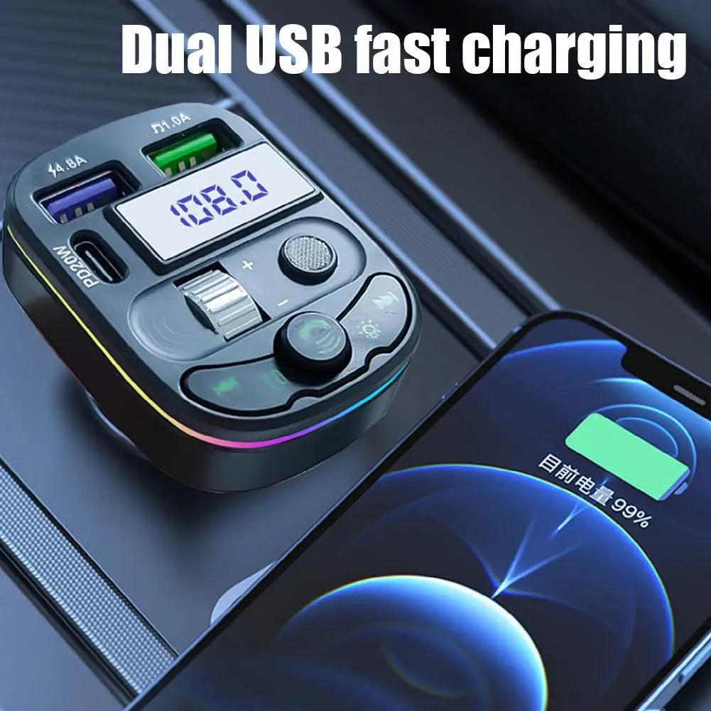 Bluetooth 5.0 Car FM Transmitter MP3 Player | PD 20W Fast Charge