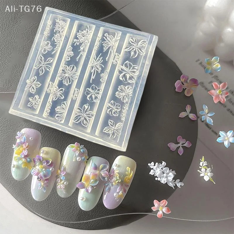 3D Silicone Nail Art Mold – Butterfly & Flower DIY Template