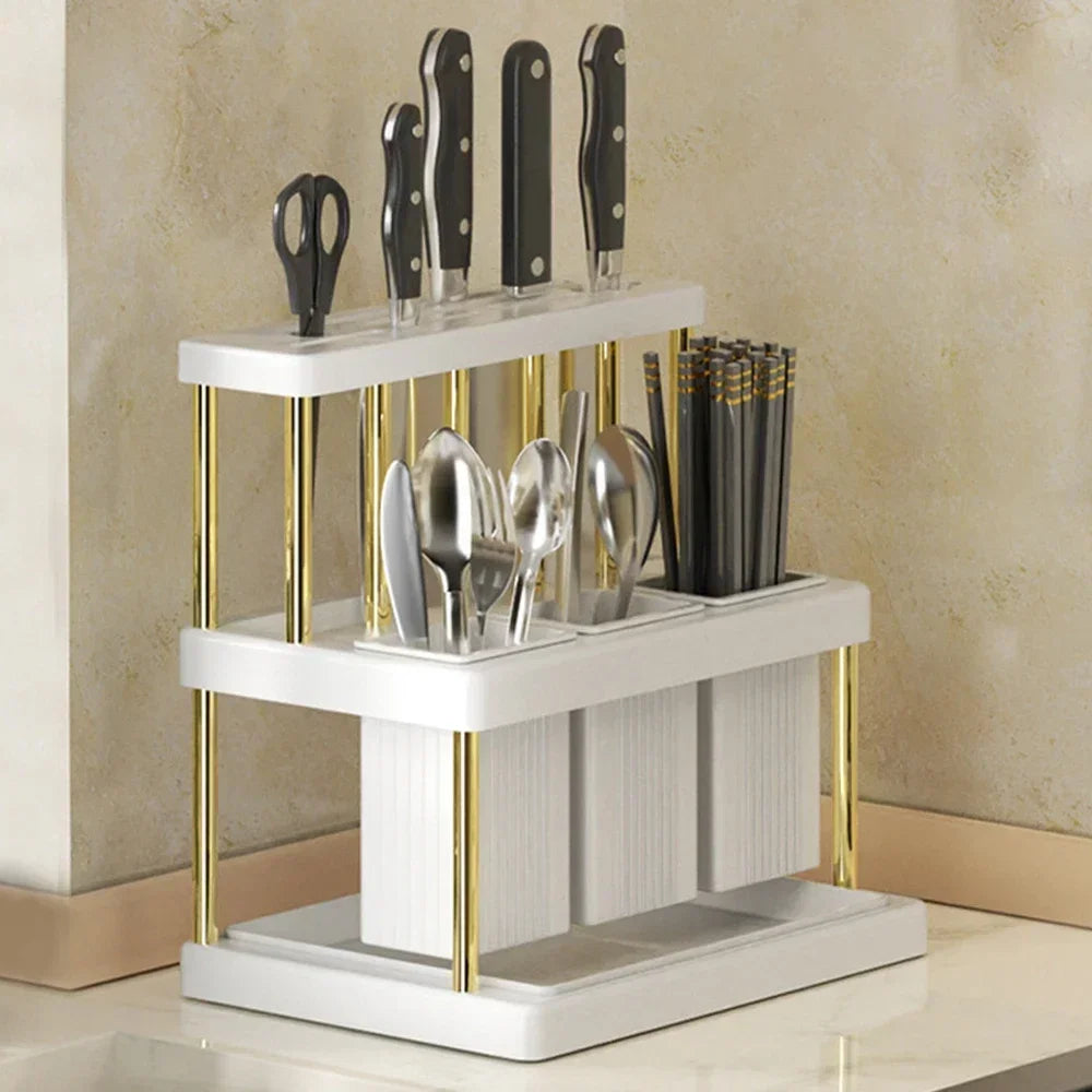 Kitchen Utensil Organizer Rack | Knife, Spoon & Fork Holder