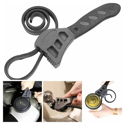 Multi-functional Belt Wrench Adjustable Strap Wrench Oil Filter Jar Opener Pipe Fitting Universal Jar Lids Tighten Loosen Tool Peaceful Pleasures Health and Wellness