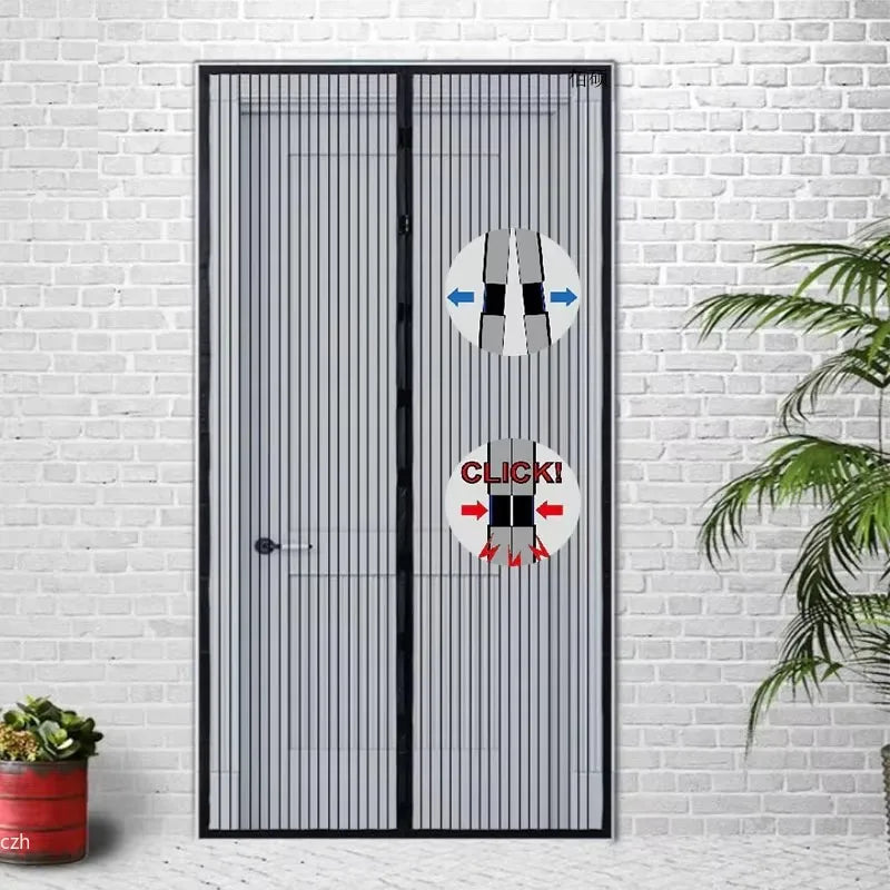 Magnetic Auto-Close Mosquito Screen Door Mesh Curtain