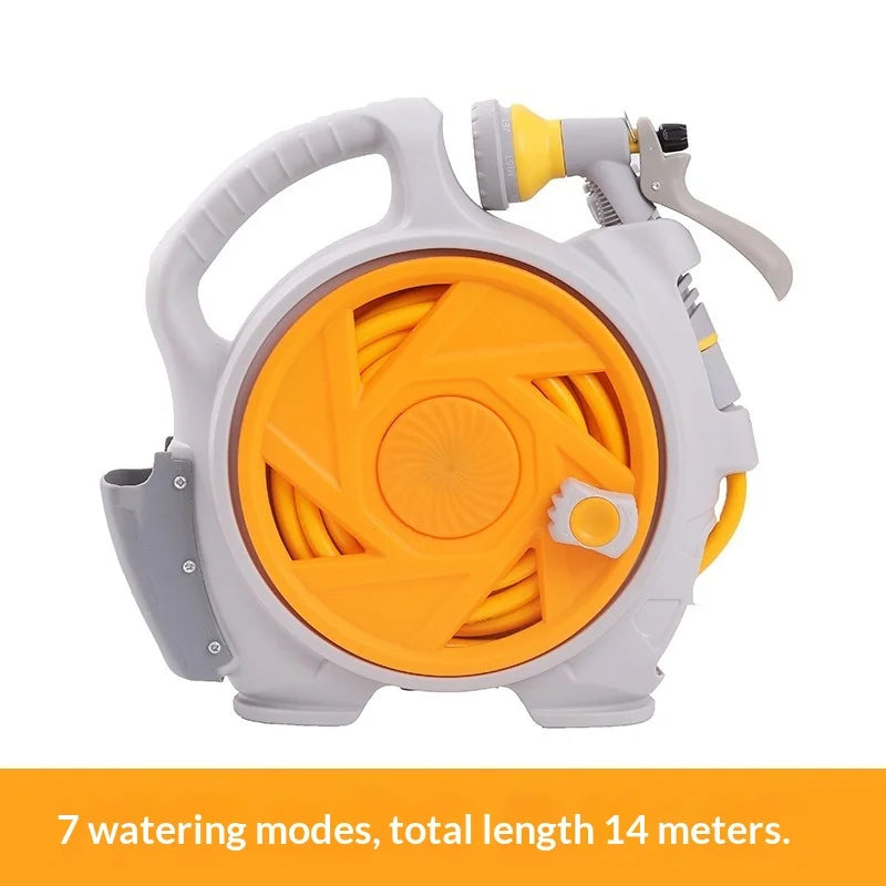 Portable Garden Hose Cart 15m Storage Organizer for Yard Watering Car Washing and Outdoor Use Peaceful Pleasures Health and Wellness Yellow