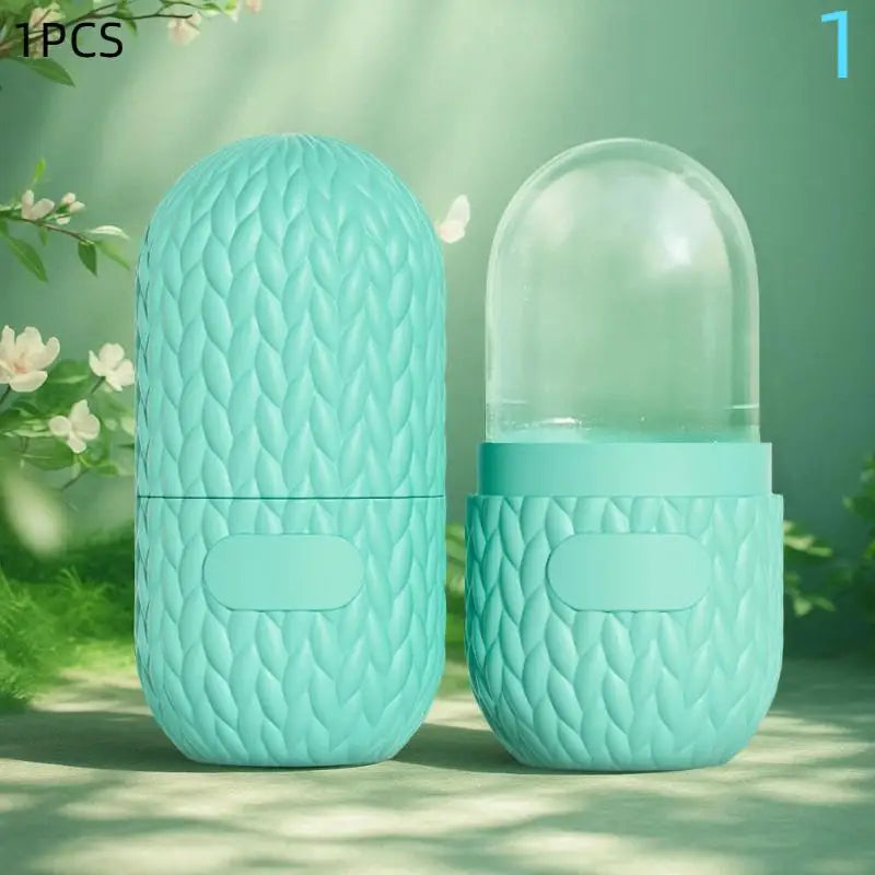 Silicone Cube Tray Shape Face Facial Ice Roller Massage Face Massage Roller Facial Reusable Ice Face Roller Skincare Tool Peaceful Pleasures Health and Wellness Light blue 1
