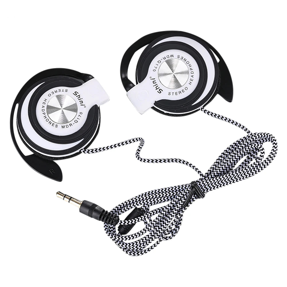 3.5mm Wired Headphones Heavy Bass Headset Over-ear Adjustable Ear Hook Earphones Music Earphone for Phone Peaceful Pleasures Health and Wellness