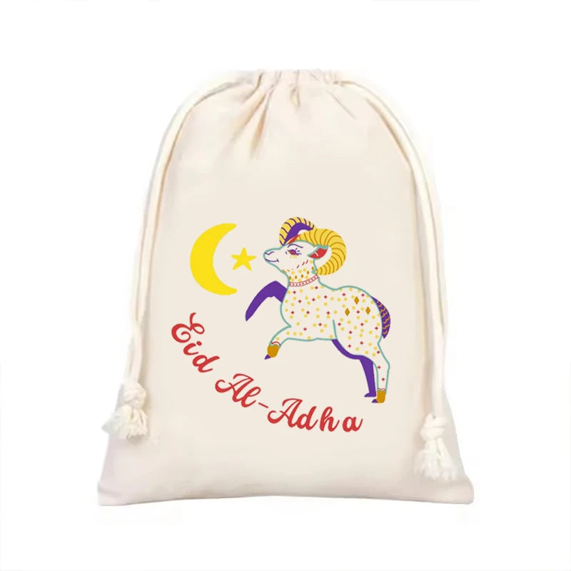 5-Pack Eid Al Adha Sheep Drawstring Gift Bags | Eid Mubarak