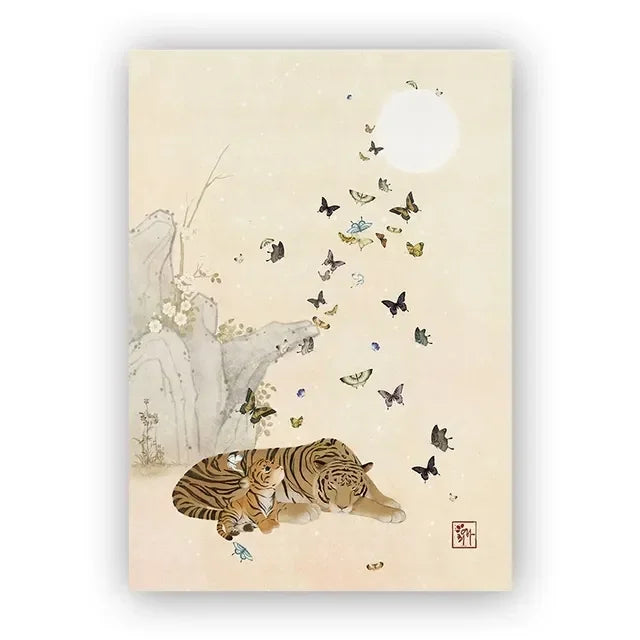 Korean Hanbok Traditional Canvas Wall Art | Vintage Asian Poster