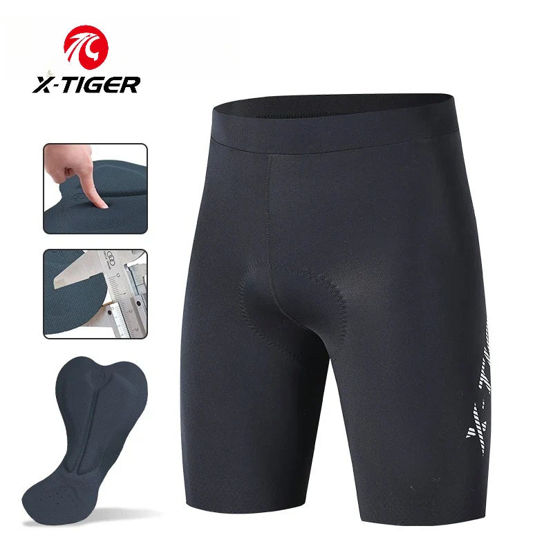 X-TIGER Men's Padded Cycling Shorts – Quick-Dry & UV Protect