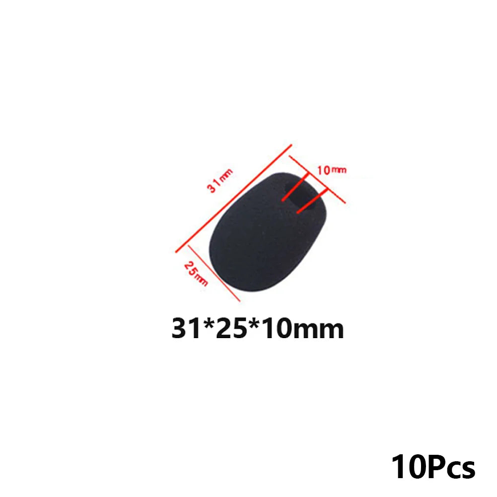 10-Pack Foam Mic Windscreen Covers for Headset & Meeting Mics