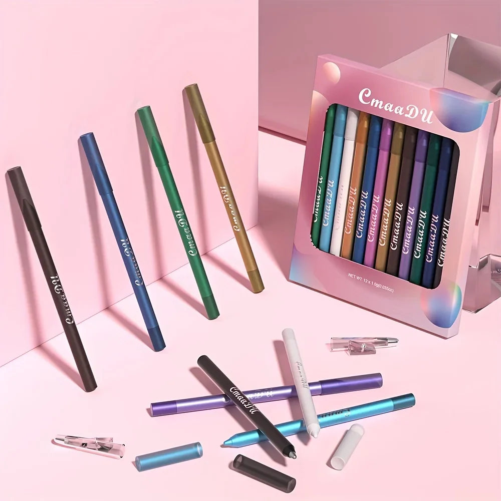 CmaaDu 12-Pc Glitter Eyeliner & Eyeshadow Pen Set – Shimmer