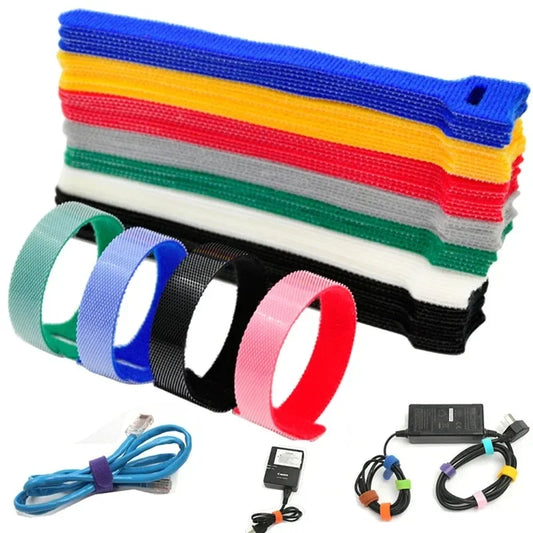 Reusable Self-Adhesive Nylon Cable Ties – Hook & Loop Colors Cable Ties Peaceful Pleasures Health and Wellness