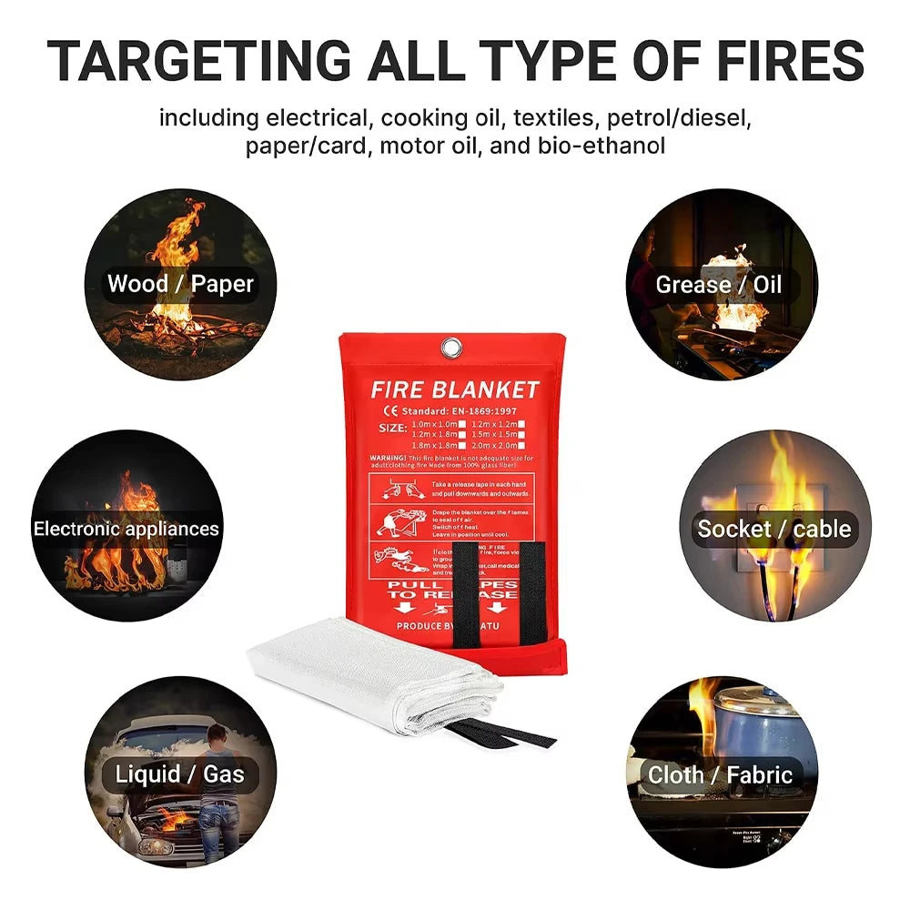 Portable Emergency Fire Blanket Retardant Fire Suppression Blanket Survival Shelter Safety Cover Fire Extinguisher Fireproof Peaceful Pleasures Health and Wellness