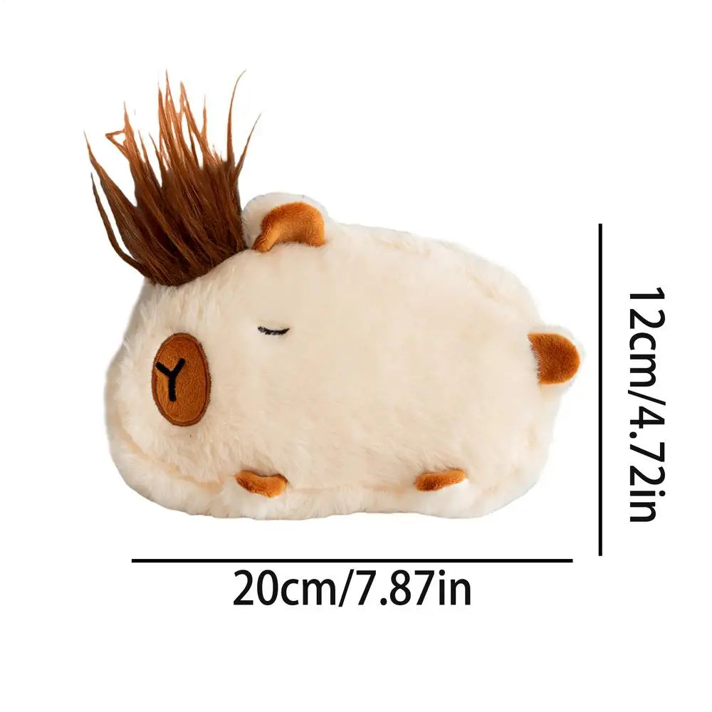 Plush Capybara Pencil Case – Large Capacity Stationery Pouch