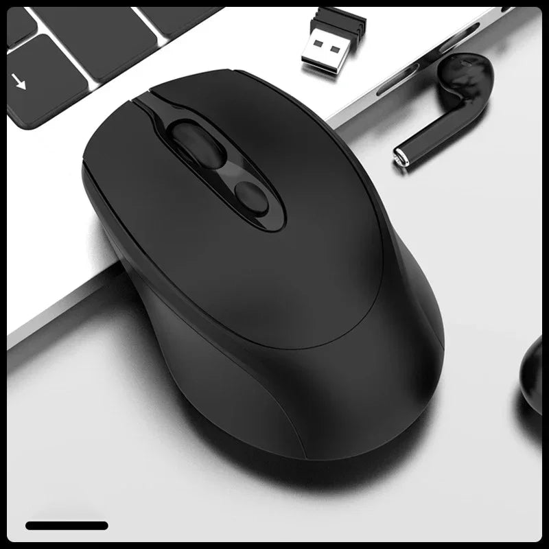 Wireless Computer Mouse Rechargeable 2.4G Bluetooth-Compatible Wireless Mouse USB Silent Gamer Mice For PC Laptop Macbook Tablet Peaceful Pleasures Health and Wellness black