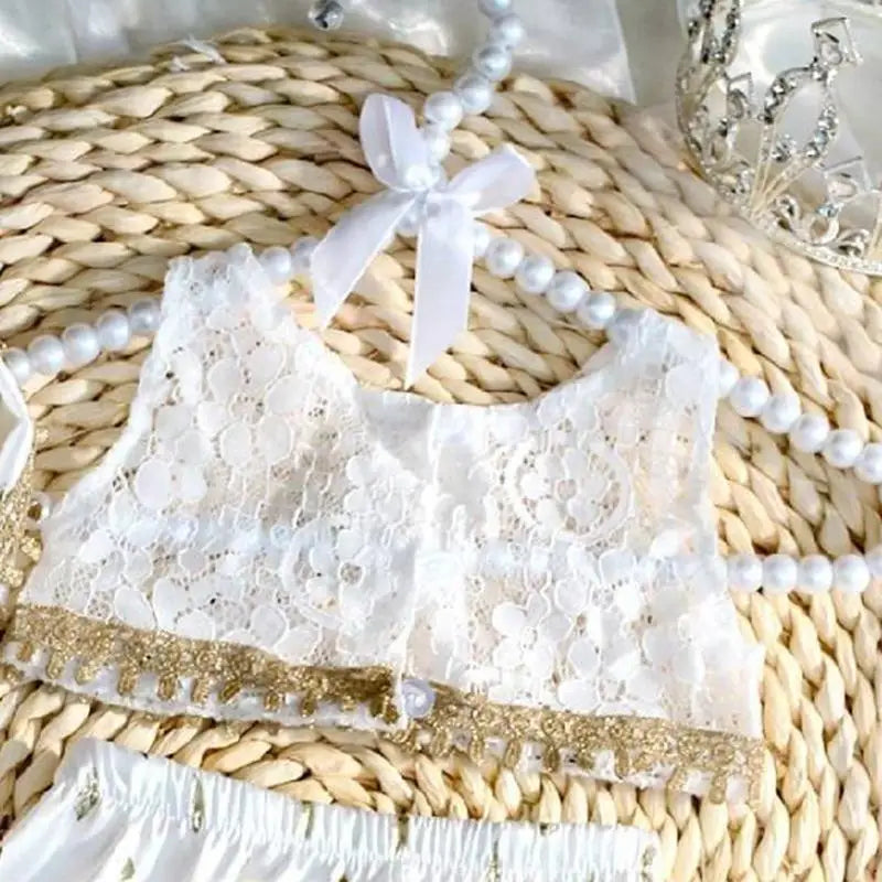 Newborn Baby Girl Bohemian Photo Outfit | Top, Skirt & Headband