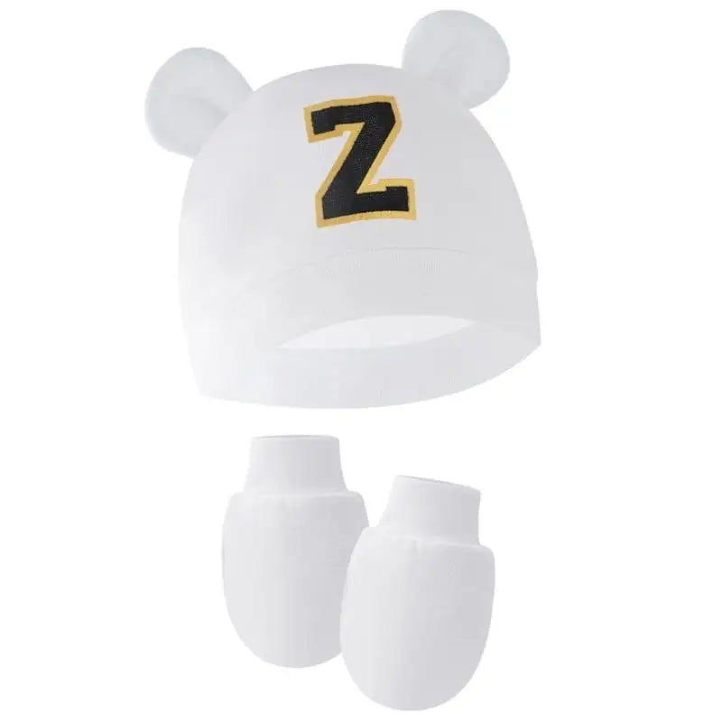 Newborn Hat & Mittens Set | Breathable Cotton, 0–3 Months Newborn Hat & Mittens Set Peaceful Pleasures Health and Wellness Letter Z China Mainland