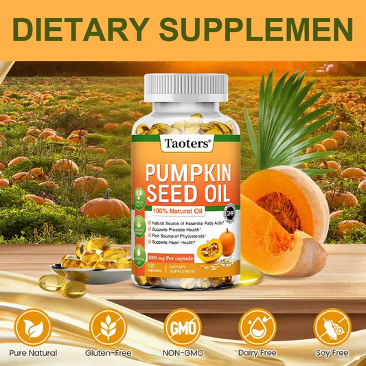Pumpkin Seed Oil Capsules – Urinary, Bladder & Hair Support 120ct Herbal Oil Capsules Oasis Select
