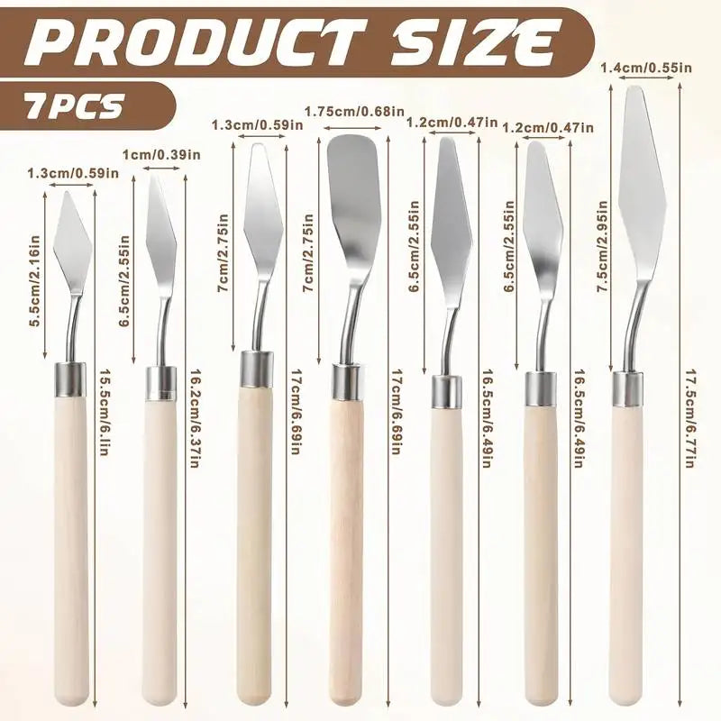 7-Piece Palette Knife Set – Stainless Steel Painting Knives