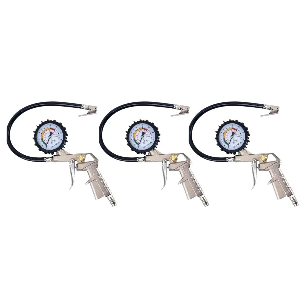 Auto Tire Pressure Gauge for Car and SUV Inflation Peaceful Pleasures Health and Wellness Silvery-3pcs